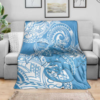 Personalised New Zealand Autism Awareness Blanket NZ Fern With Maori Koru Lizard