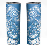 New Zealand Autism Awareness Skinny Tumbler NZ Fern With Maori Koru Lizard