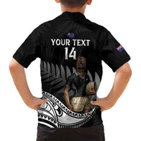 Custom New Zealand Silver Fern Rugby Family Matching Long Sleeve Bodycon Dress and Hawaiian Shirt 2024 Aotearoa Maori Mascot Go All Black LT14 - Polynesian Pride