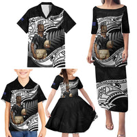 Custom New Zealand Silver Fern Rugby Family Matching Puletasi and Hawaiian Shirt 2024 Aotearoa Maori Mascot Go All Black LT14 - Polynesian Pride