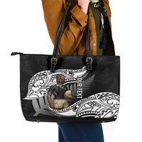 Custom New Zealand Silver Fern Rugby Leather Tote Bag 2024 Aotearoa Maori Mascot Go All Black LT14 - Polynesian Pride