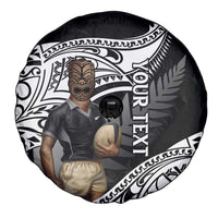 Custom New Zealand Silver Fern Rugby Spare Tire Cover 2024 Aotearoa Maori Mascot Go All Black