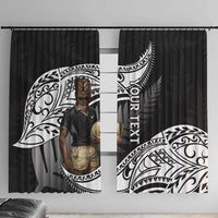 Custom New Zealand Silver Fern Rugby Window Curtain 2024 Aotearoa Maori Mascot Go All Black