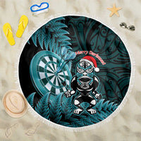 New Zealand Darts Christmas Beach Blanket Maori Fern Merry Dartsmas - Polynesian Pride