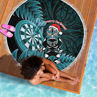 New Zealand Darts Christmas Beach Blanket Maori Fern Merry Dartsmas - Polynesian Pride