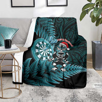 New Zealand Darts Christmas Blanket Maori Fern Merry Dartsmas - Polynesian Pride