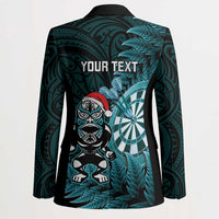 Personalised New Zealand Darts Christmas Blazer Maori Fern Merry Dartsmas - Polynesian Pride