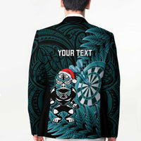 Personalised New Zealand Darts Christmas Blazer Maori Fern Merry Dartsmas - Polynesian Pride