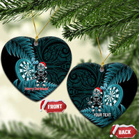 Personalised New Zealand Darts Christmas Ceramic Ornament Maori Fern Merry Dartsmas - Polynesian Pride
