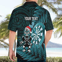 Personalised New Zealand Darts Christmas Hawaiian Shirt Maori Fern Merry Dartsmas - Polynesian Pride