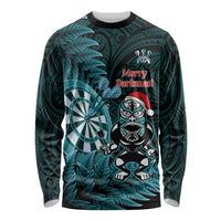 Personalised New Zealand Darts Christmas Long Sleeve Shirt Maori Fern Merry Dartsmas - Polynesian Pride
