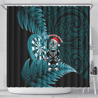 New Zealand Darts Christmas Shower Curtain Maori Fern Merry Dartsmas - Polynesian Pride