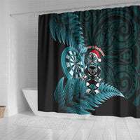 New Zealand Darts Christmas Shower Curtain Maori Fern Merry Dartsmas - Polynesian Pride