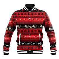New Zealand Darts Christmas Baseball Jacket Merry Xmas Aotearoa Maori Red - Polynesian Pride
