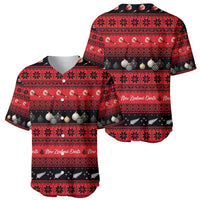 New Zealand Darts Christmas Baseball Jersey Merry Xmas Aotearoa Maori Red - Polynesian Pride