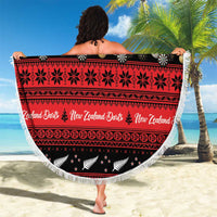 New Zealand Darts Christmas Beach Blanket Merry Xmas Aotearoa Maori Red - Polynesian Pride