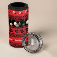 New Zealand Darts Christmas 4 in 1 Can Cooler Tumbler Merry Xmas Aotearoa Maori Red - Polynesian Pride
