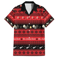 New Zealand Darts Christmas Family Matching Off Shoulder Maxi Dress and Hawaiian Shirt Merry Xmas Aotearoa Maori Red LT14 Dad's Shirt - Short Sleeve Red - Polynesian Pride