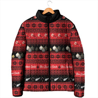 New Zealand Darts Christmas Padded Jacket Merry Xmas Aotearoa Maori Red - Polynesian Pride