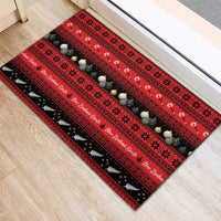 New Zealand Darts Christmas Rubber Doormat Merry Xmas Aotearoa Maori Red - Polynesian Pride