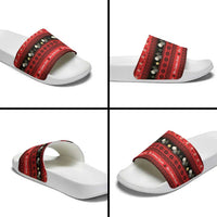 New Zealand Darts Christmas Slide Sandals Merry Xmas Aotearoa Maori Red - Polynesian Pride