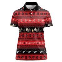 New Zealand Darts Christmas Women Polo Shirt Merry Xmas Aotearoa Maori Red - Polynesian Pride