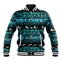 New Zealand Darts Christmas Baseball Jacket Merry Xmas Aotearoa Maori Paua Shell - Polynesian Pride