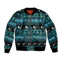 New Zealand Darts Christmas Bomber Jacket Merry Xmas Aotearoa Maori Paua Shell - Polynesian Pride