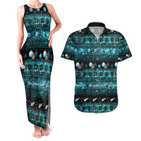 New Zealand Darts Christmas Couples Matching Tank Maxi Dress and Hawaiian Shirt Merry Xmas Aotearoa Maori Paua Shell - Polynesian Pride