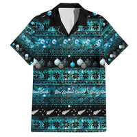 New Zealand Darts Christmas Family Matching Off Shoulder Short Dress and Hawaiian Shirt Merry Xmas Aotearoa Maori Paua Shell - Polynesian Pride