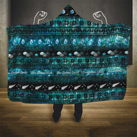 New Zealand Darts Christmas Hooded Blanket Merry Xmas Aotearoa Maori Paua Shell - Polynesian Pride