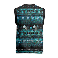 New Zealand Darts Christmas Knitted V-Neck Vest Merry Xmas Aotearoa Maori Paua Shell - Polynesian Pride