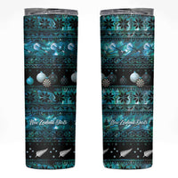 New Zealand Darts Christmas Skinny Tumbler Merry Xmas Aotearoa Maori Paua Shell - Polynesian Pride