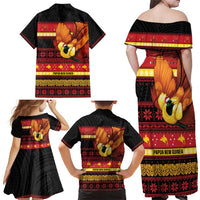 Papua New Guinea Christmas Family Matching Off Shoulder Maxi Dress and Hawaiian Shirt Bikpela hamamas blong dispela Krismas LT14 - Polynesian Pride