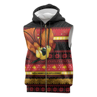 Papua New Guinea Christmas Sleeveless Zip Hoodie Bikpela hamamas blong dispela Krismas LT14 Red - Polynesian Pride