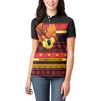 Papua New Guinea Christmas Women Polo Shirt Bikpela hamamas blong dispela Krismas - Polynesian Pride
