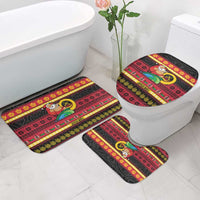 Vanuatu Christmas Bathroom Set Joyeux Noel Surfing Santa With Boar Tusk - Polynesian Pride