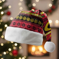 Vanuatu Christmas Santa Hat Joyeux Noel Surfing Santa With Boar Tusk - Polynesian Pride