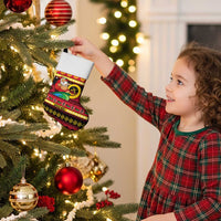 Vanuatu Christmas Stocking Joyeux Noel Surfing Santa With Boar Tusk - Polynesian Pride