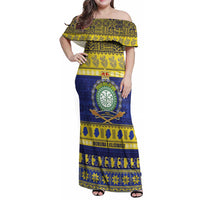 Niue Christmas Family Matching Off Shoulder Maxi Dress and Hawaiian Shirt Monuina e Kilisimasi Hiapo Motifs - Polynesian Pride