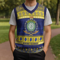 Niue Christmas Knitted V-Neck Vest Monuina e Kilisimasi Hiapo Motifs - Polynesian Pride