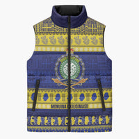 Niue Christmas Sleeveless Puffer Jacket Monuina e Kilisimasi Hiapo Motifs - Polynesian Pride