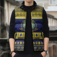 Niue Christmas Sleeveless Puffer Jacket Monuina e Kilisimasi Hiapo Motifs - Polynesian Pride