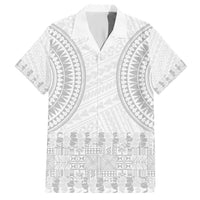Niue White Sunday Hawaiian Shirt Tapu Fanau Ia Puakenikeni Hiapo Pattern - Polynesian Pride