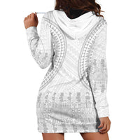Niue White Sunday Hoodie Dress Tapu Fanau Ia Puakenikeni Hiapo Pattern - Polynesian Pride