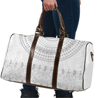 Niue White Sunday Travel Bag Tapu Fanau Ia Puakenikeni Hiapo Pattern - Polynesian Pride