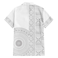 Niue White Sunday Family Matching Puletasi and Hawaiian Shirt Half Hiapo Pattern Vibes - Polynesian Pride