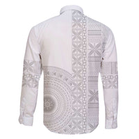 Niue White Sunday Family Matching Summer Maxi Dress and Hawaiian Shirt Half Hiapo Pattern Vibes - Polynesian Pride