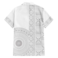 Niue White Sunday Hawaiian Shirt Half Hiapo Pattern Vibes - Polynesian Pride