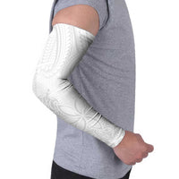Tapu Fanau Ia Niue Arm Sleeves Happy White Sunday Unique Hiapo - Polynesian Pride
